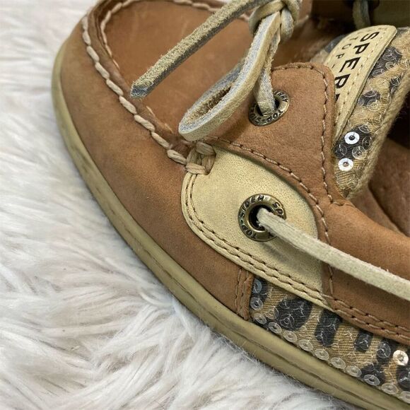Sperry Angelfish Leopard Jacquard Slip-On Boat Shoes Women's Size 8.5 - Picture 7 of 10
